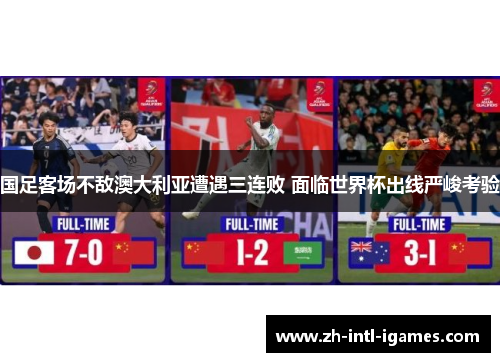 国足客场不敌澳大利亚遭遇三连败 面临世界杯出线严峻考验